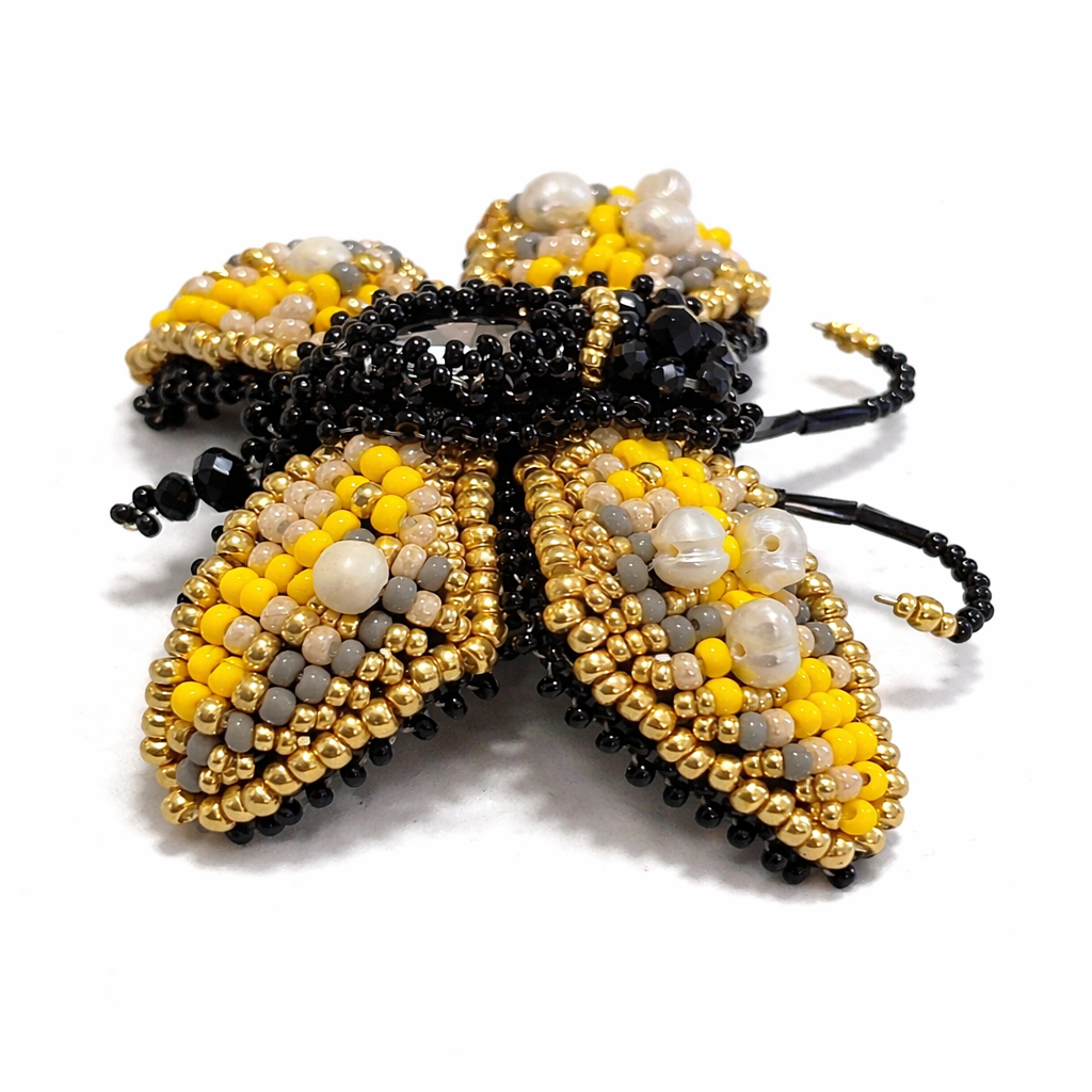 3D Butterfly Brooch Yellow