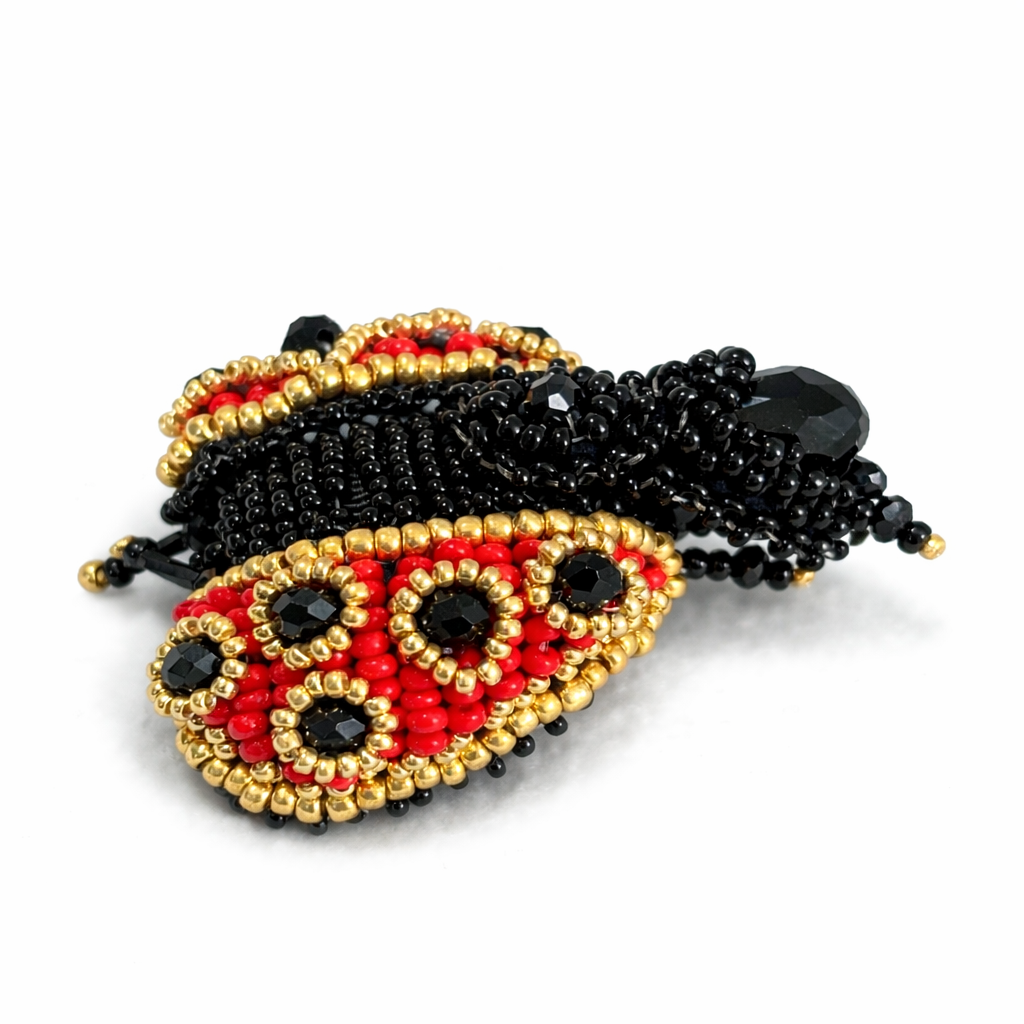 Mini Ladybug Brooch Red