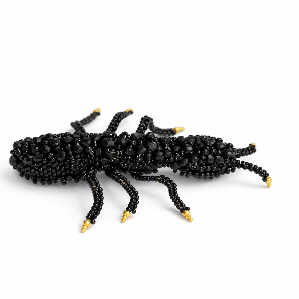 3D Ant Brooch Black