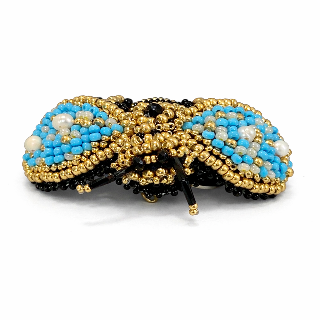 3D Bee Brooch Blue