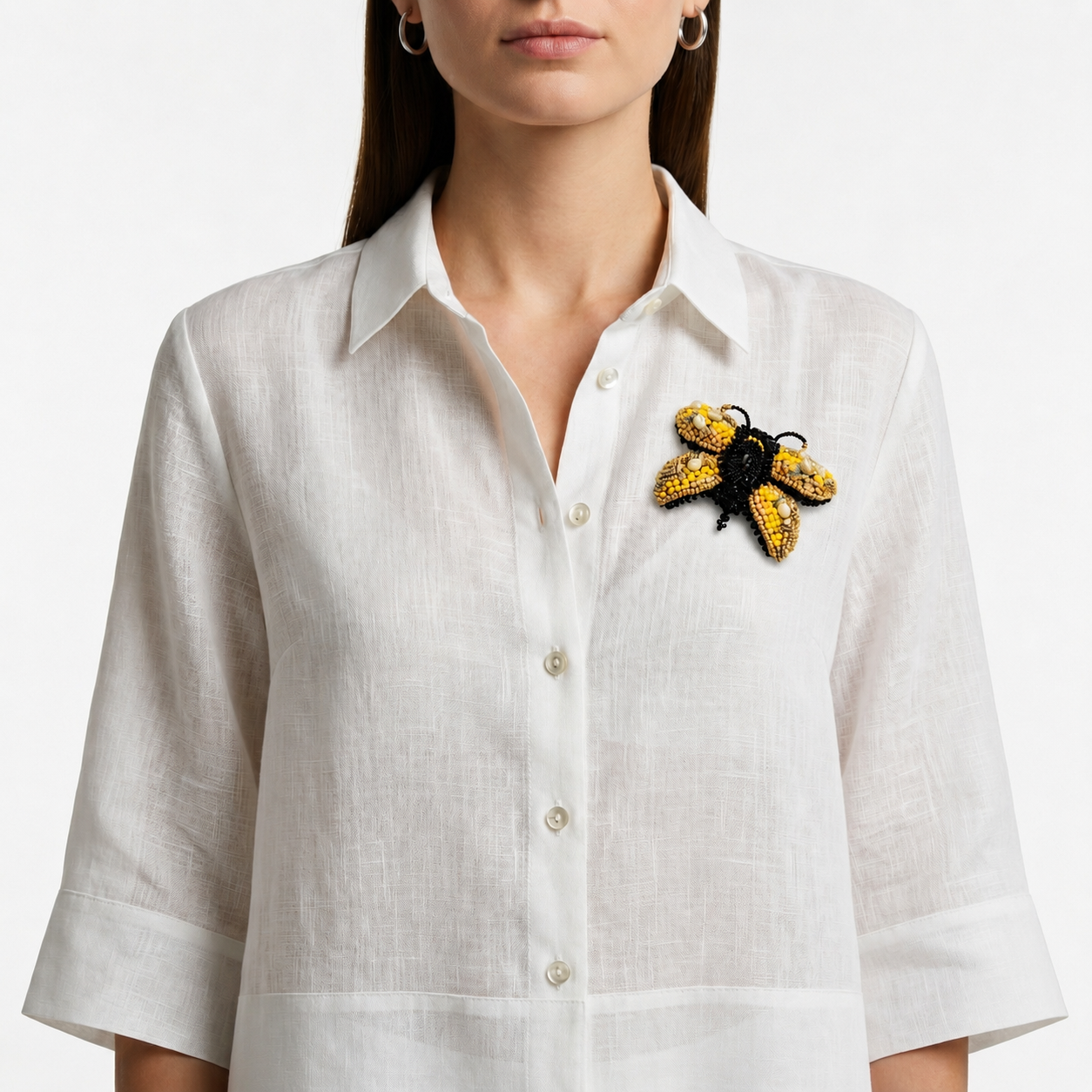 3D Butterfly Brooch Yellow