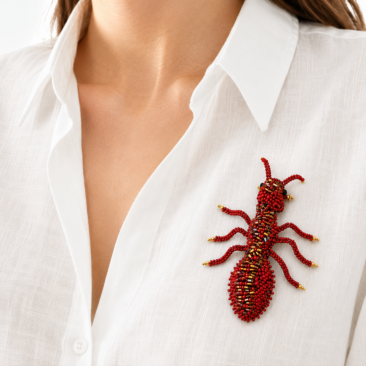 3D Brooch Red Wine