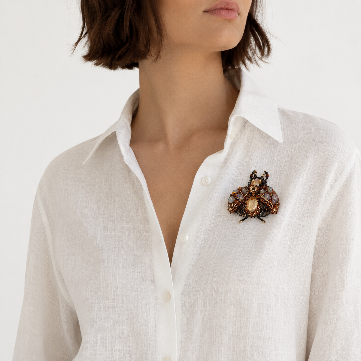 3D Surreal Brooch Brown