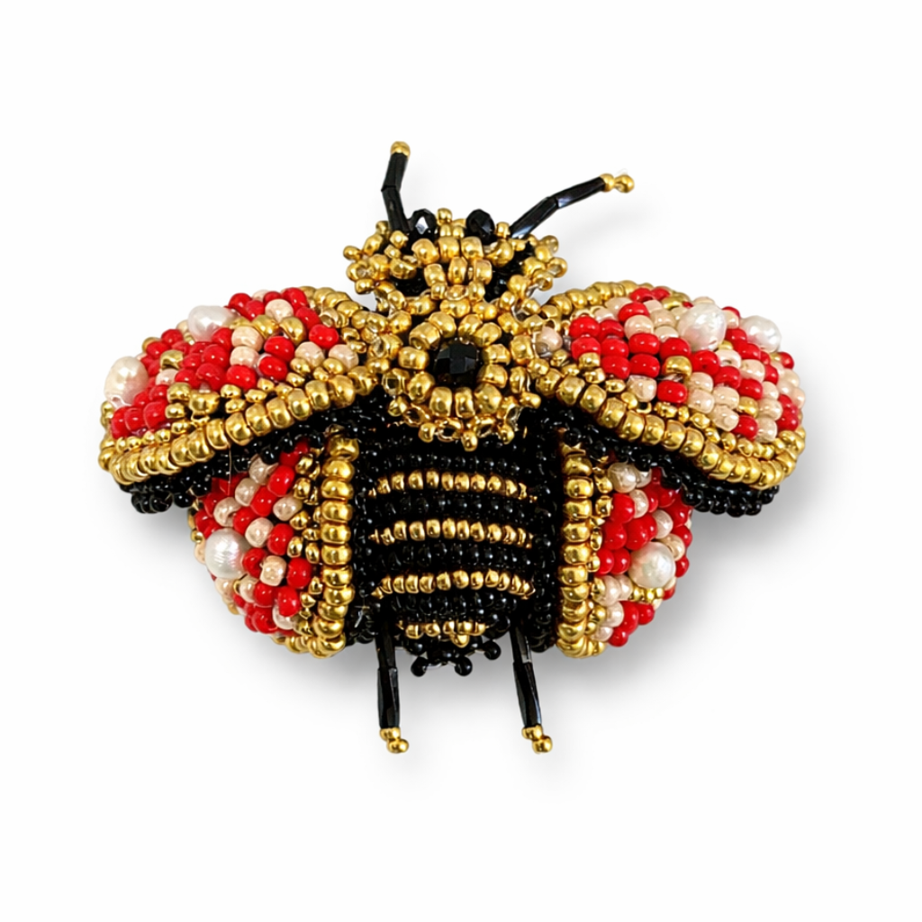 3D Bee Brooch Red