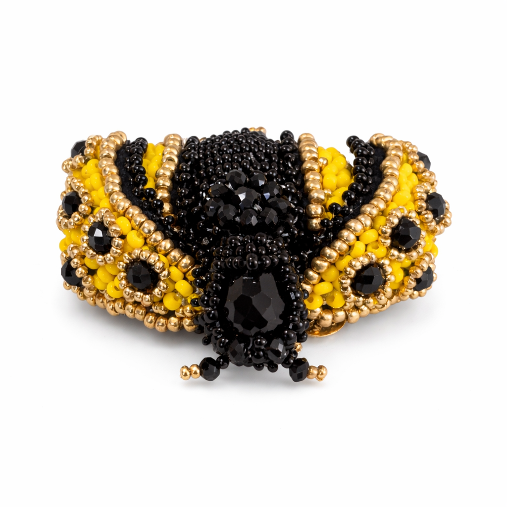 3D Ladybug Brooch Yellow
