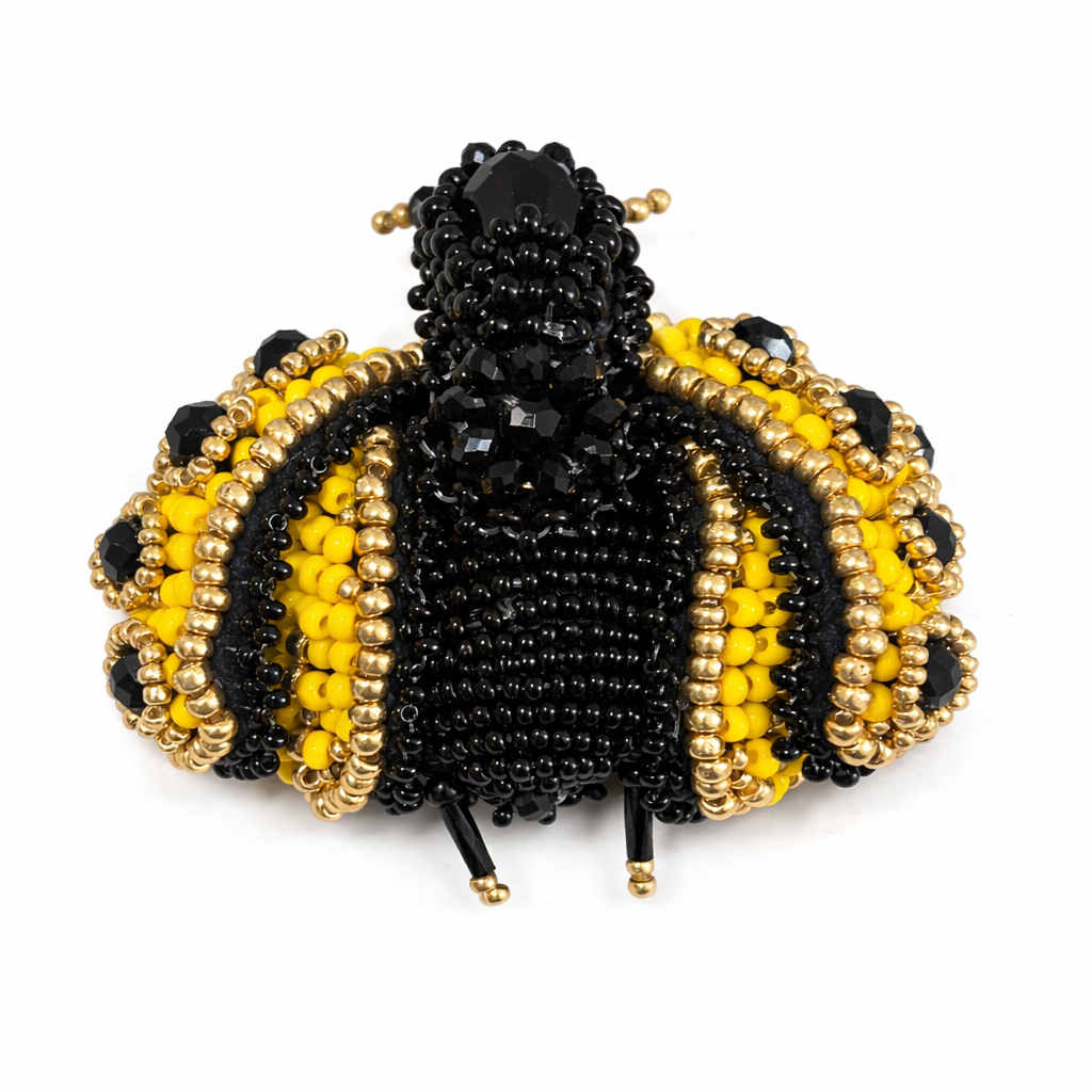 3D Ladybug Brooch Yellow