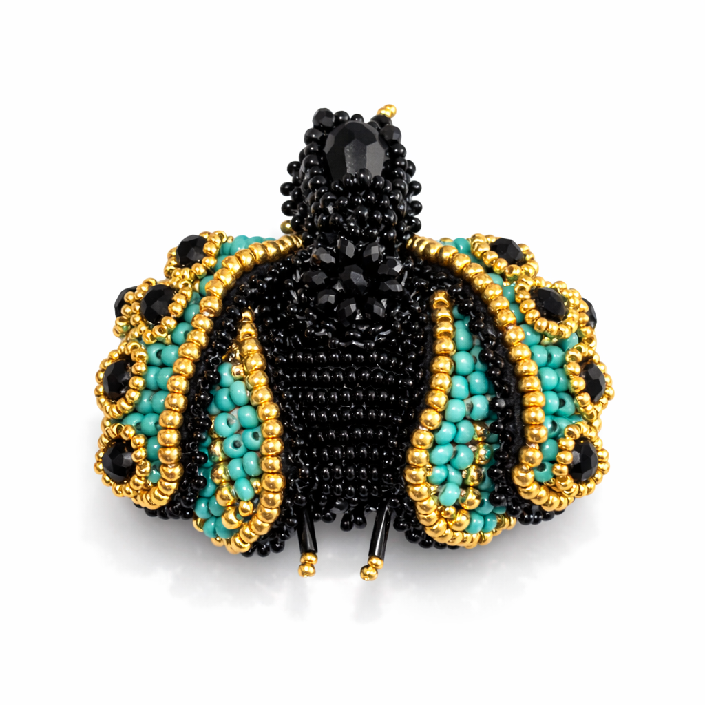 3D Ladybug Brooch Blue