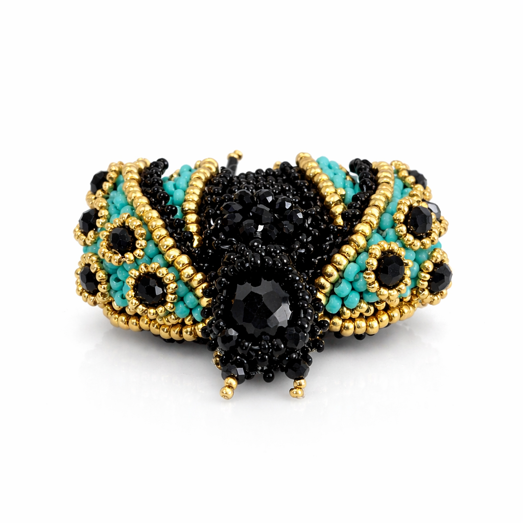 3D Ladybug Brooch Blue