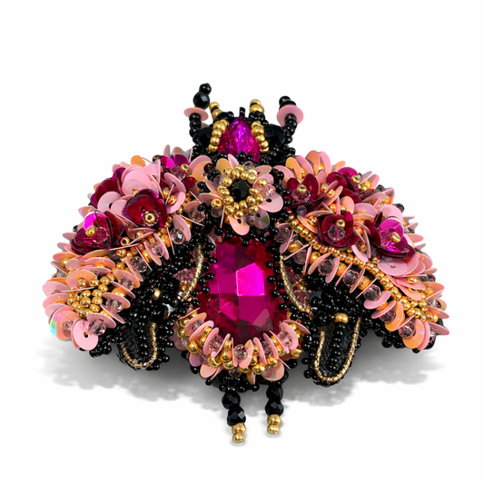 3D Surreal Brooch Light  & Fuchsia Pink