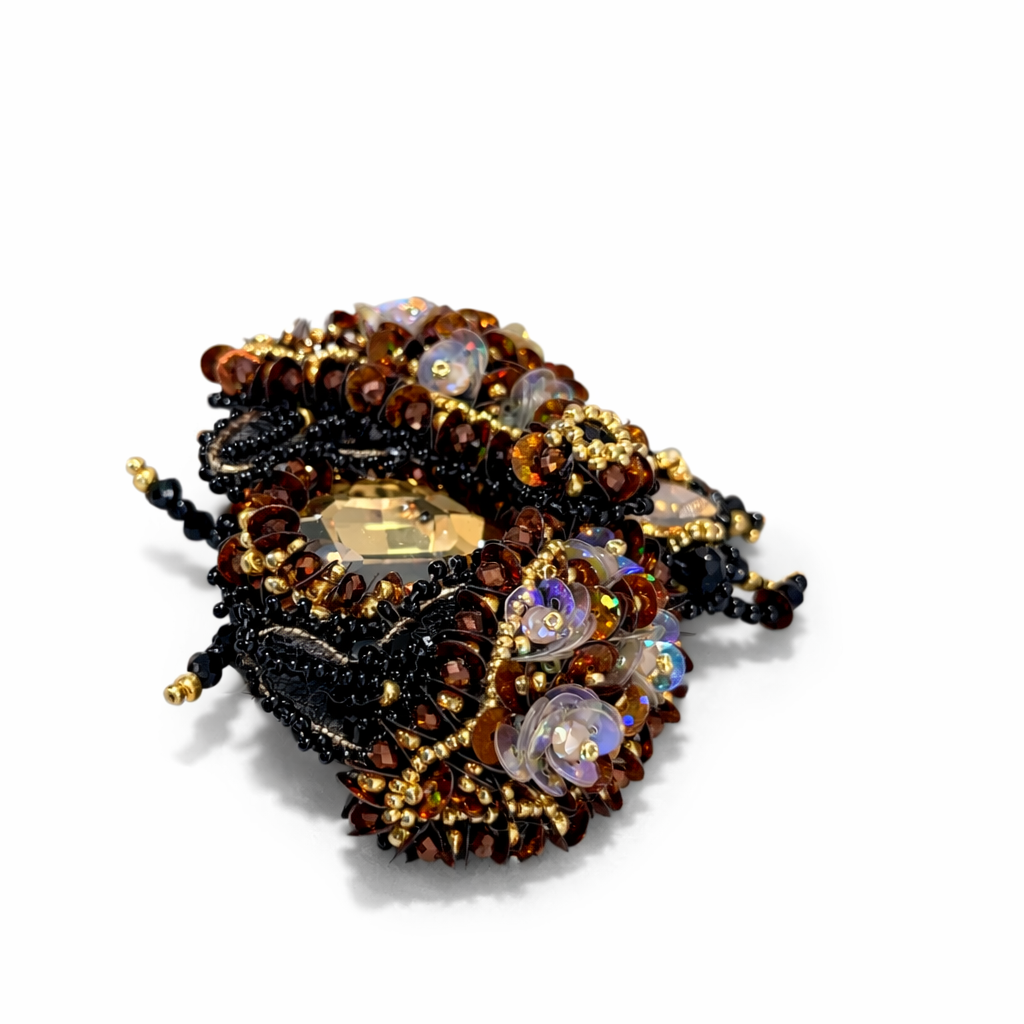 3D Surreal Brooch Brown