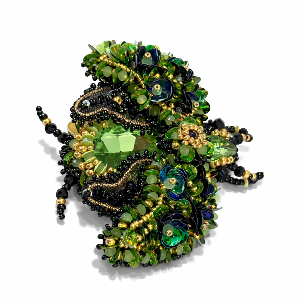 3D Surreal Brooch Green