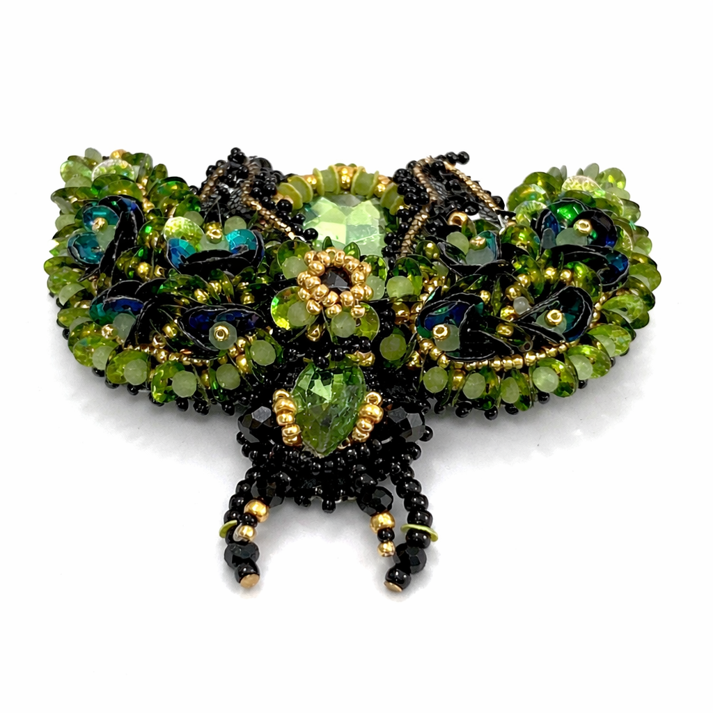 3D Surreal Brooch Green