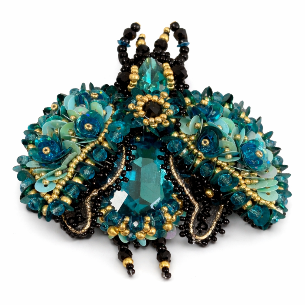 3D Surreal Brooch Blue