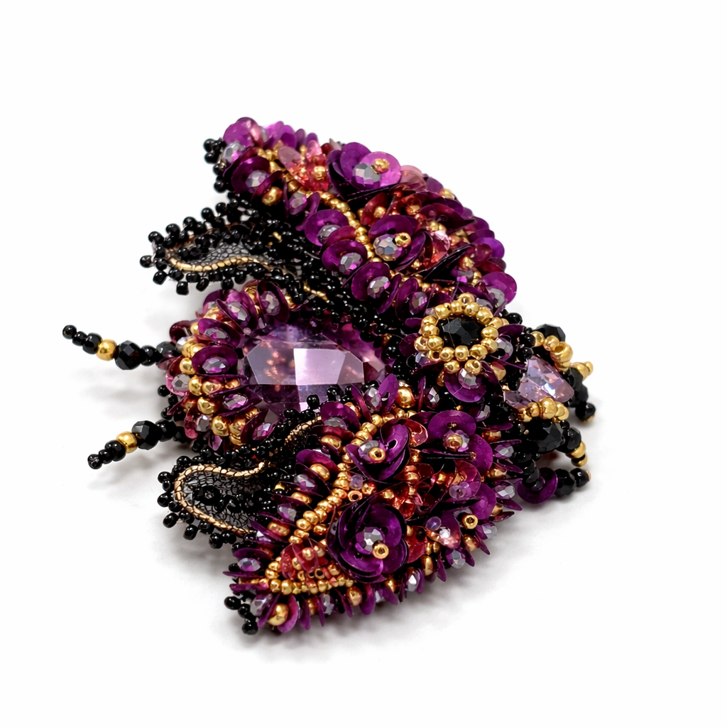 3D Surreal Brooch Purple