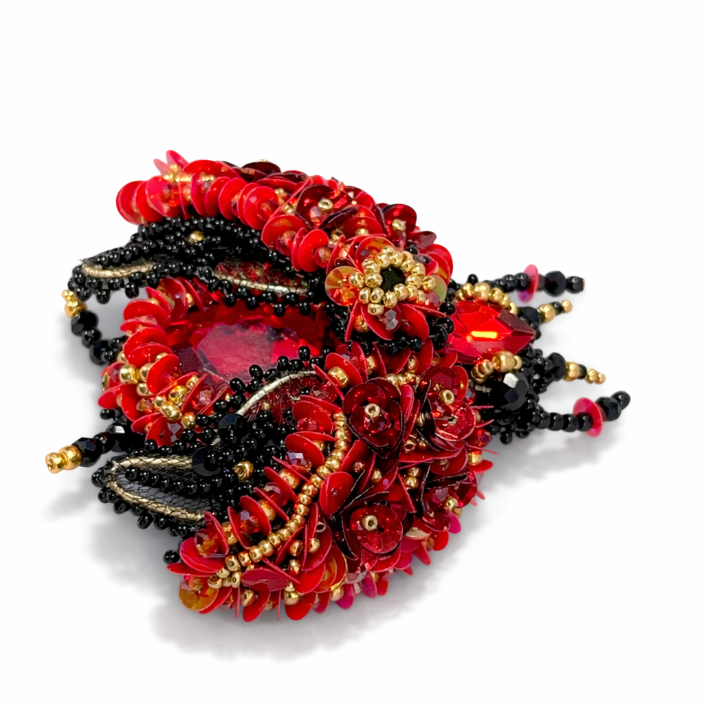 3D Surreal Brooch Red