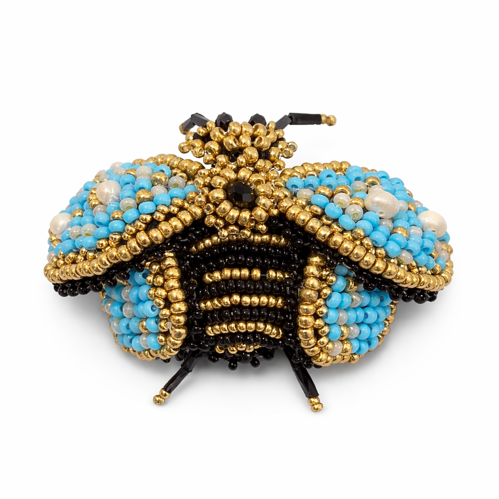 3D Bee Brooch Blue