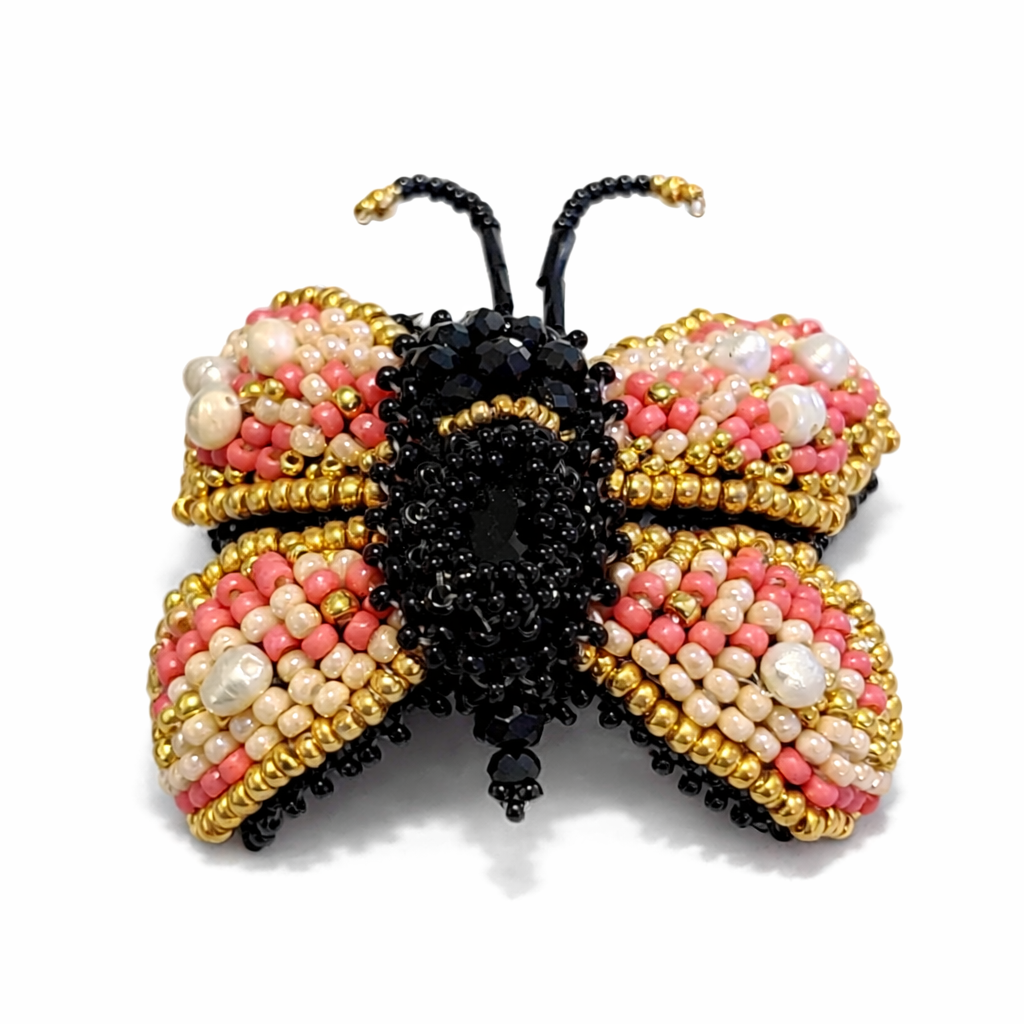 3D Butterfly Brooch Coral