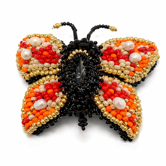3D Butterfly Brooch Orange