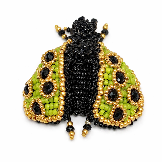 Mini 3D Ladybug Brooch Apple Green