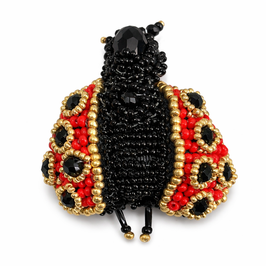Mini Ladybug Brooch Red