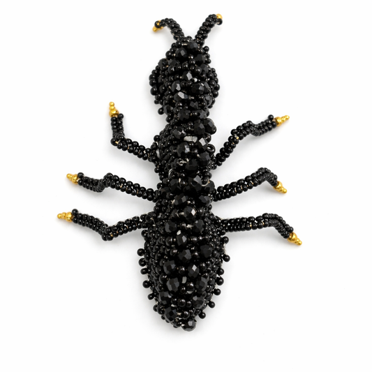 3D Ant Brooch Black