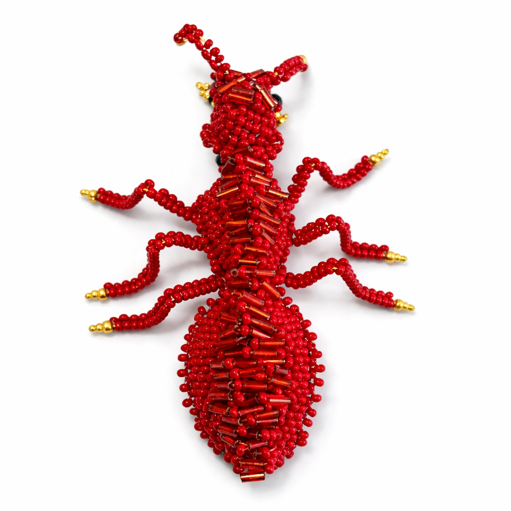 3D Ant Brooch Red