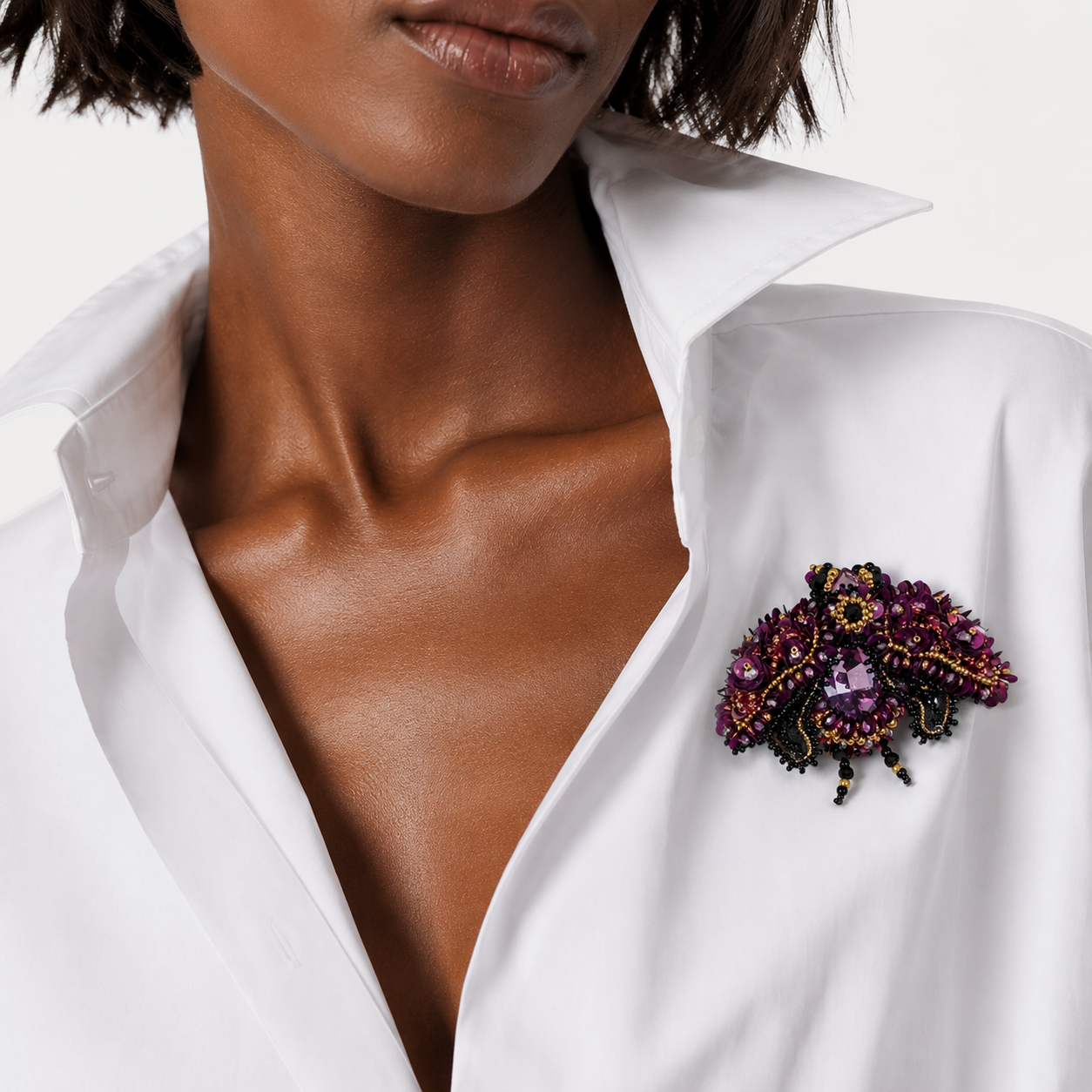 3D Surreal Brooch Purple