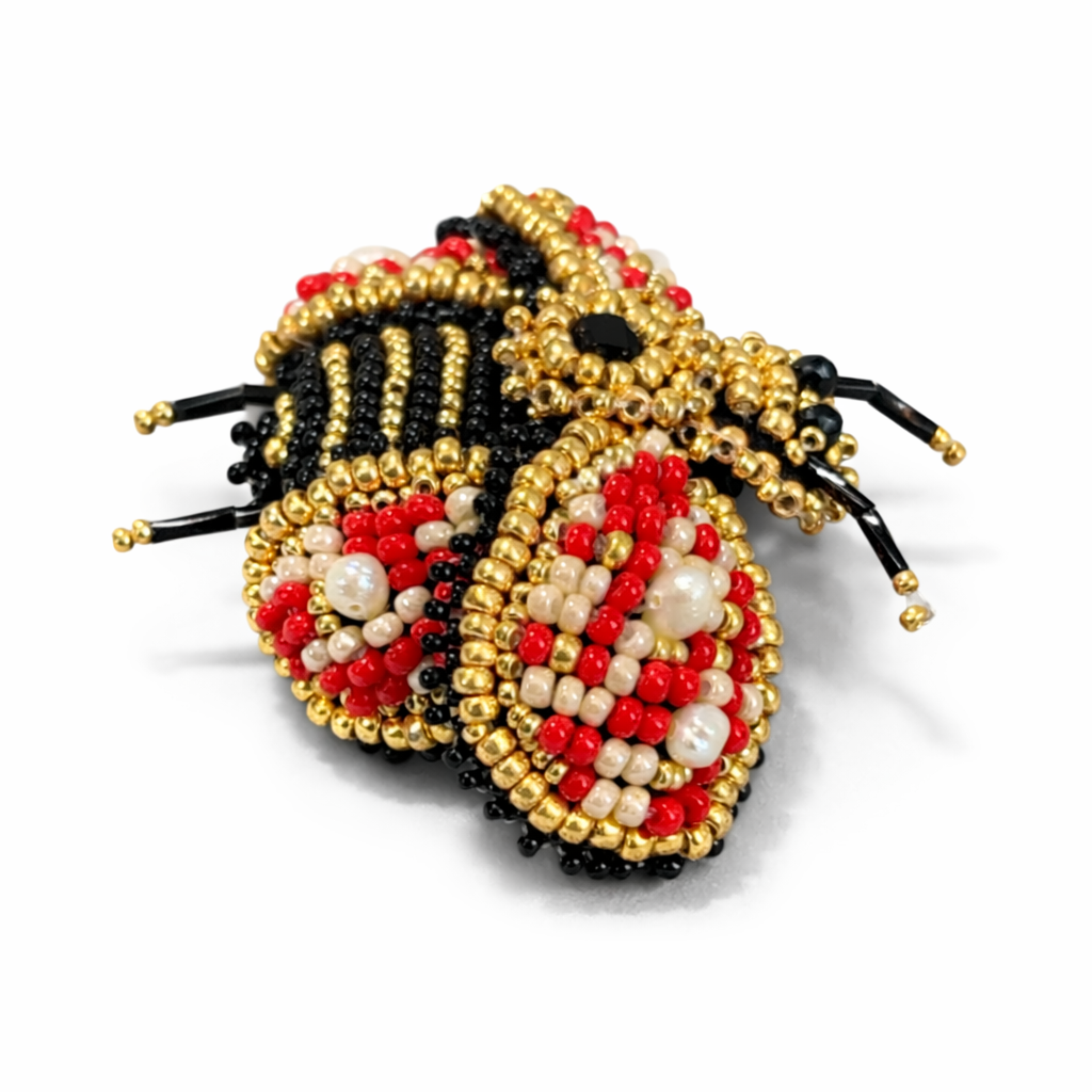 3D Bee Brooch Red