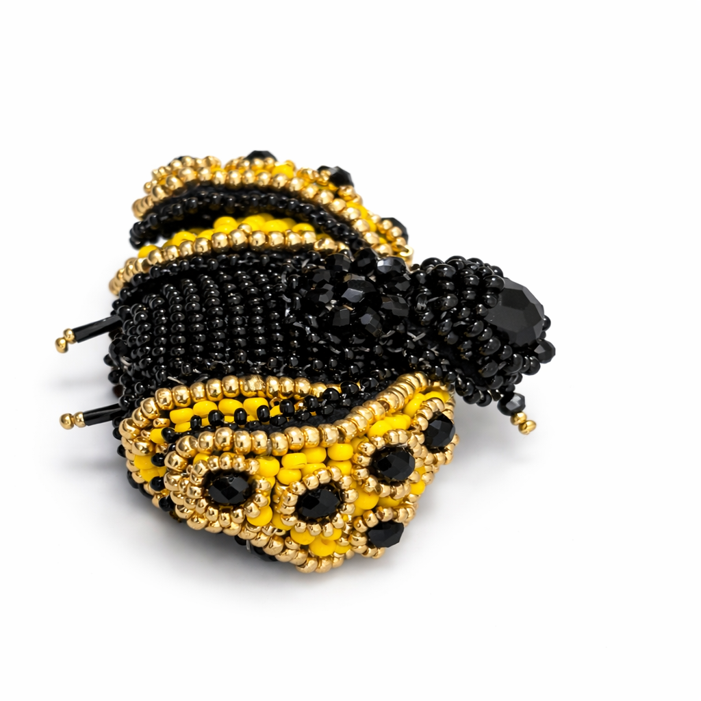 3D Ladybug Brooch Yellow