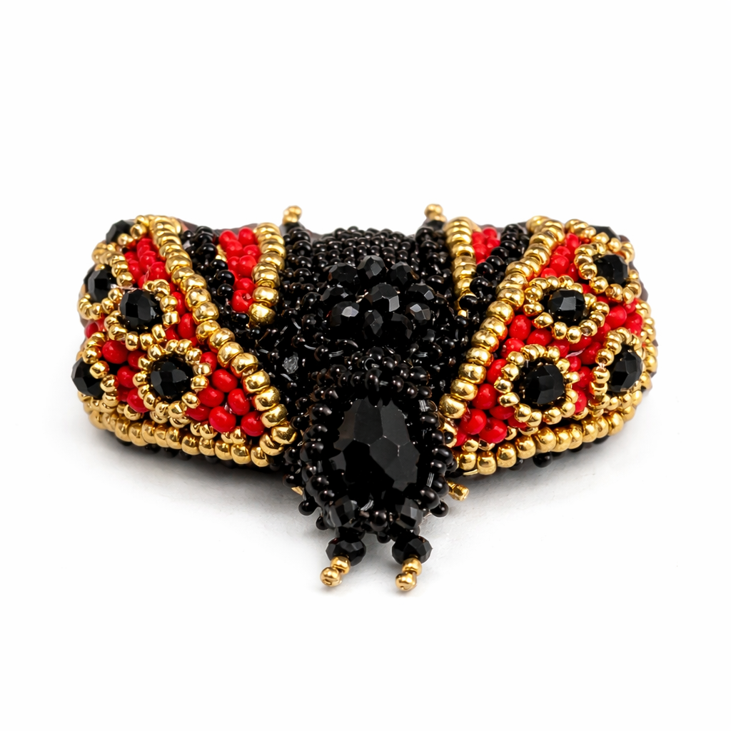 3D Ladybug Brooch Red