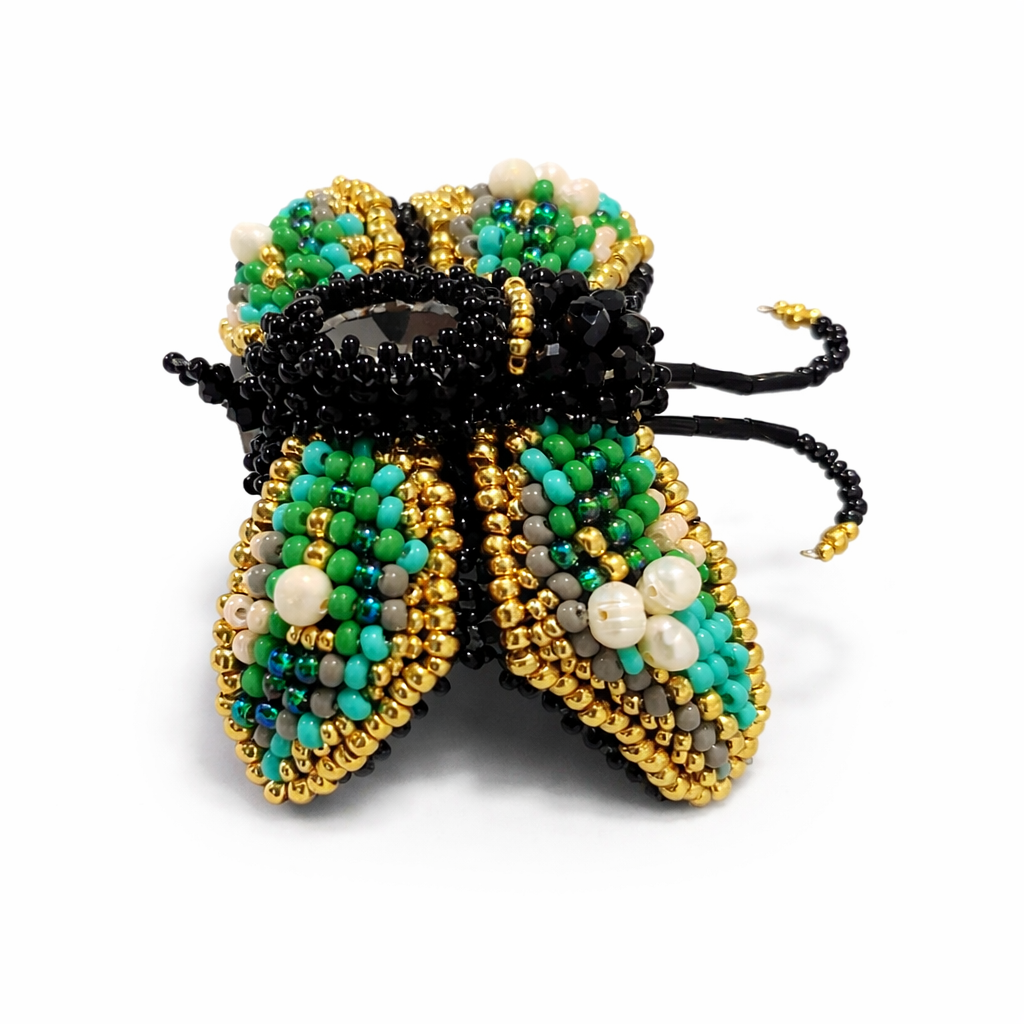 3D Butterfly Brooch Green