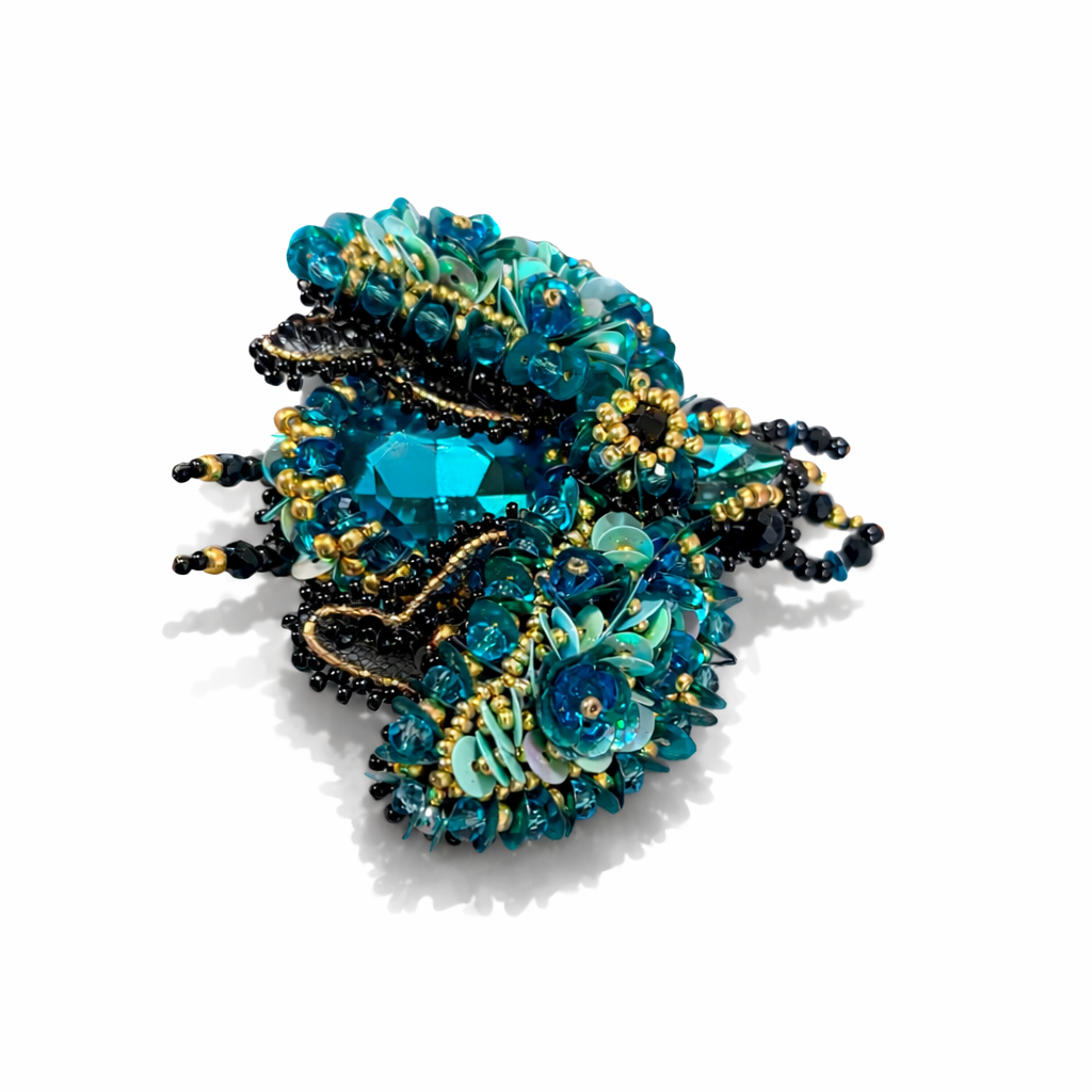 3D Surreal Brooch Blue