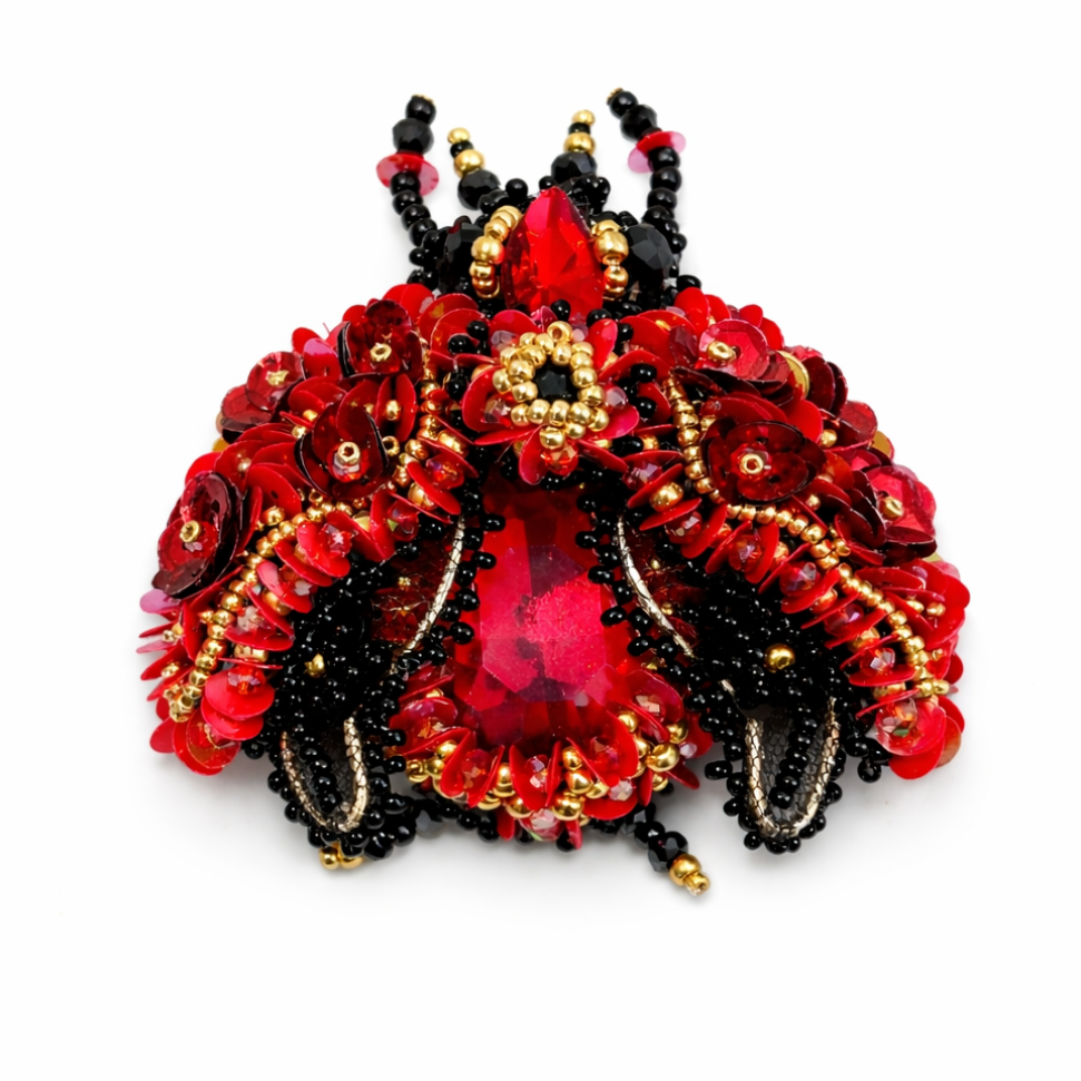 3D Surreal Brooch Red