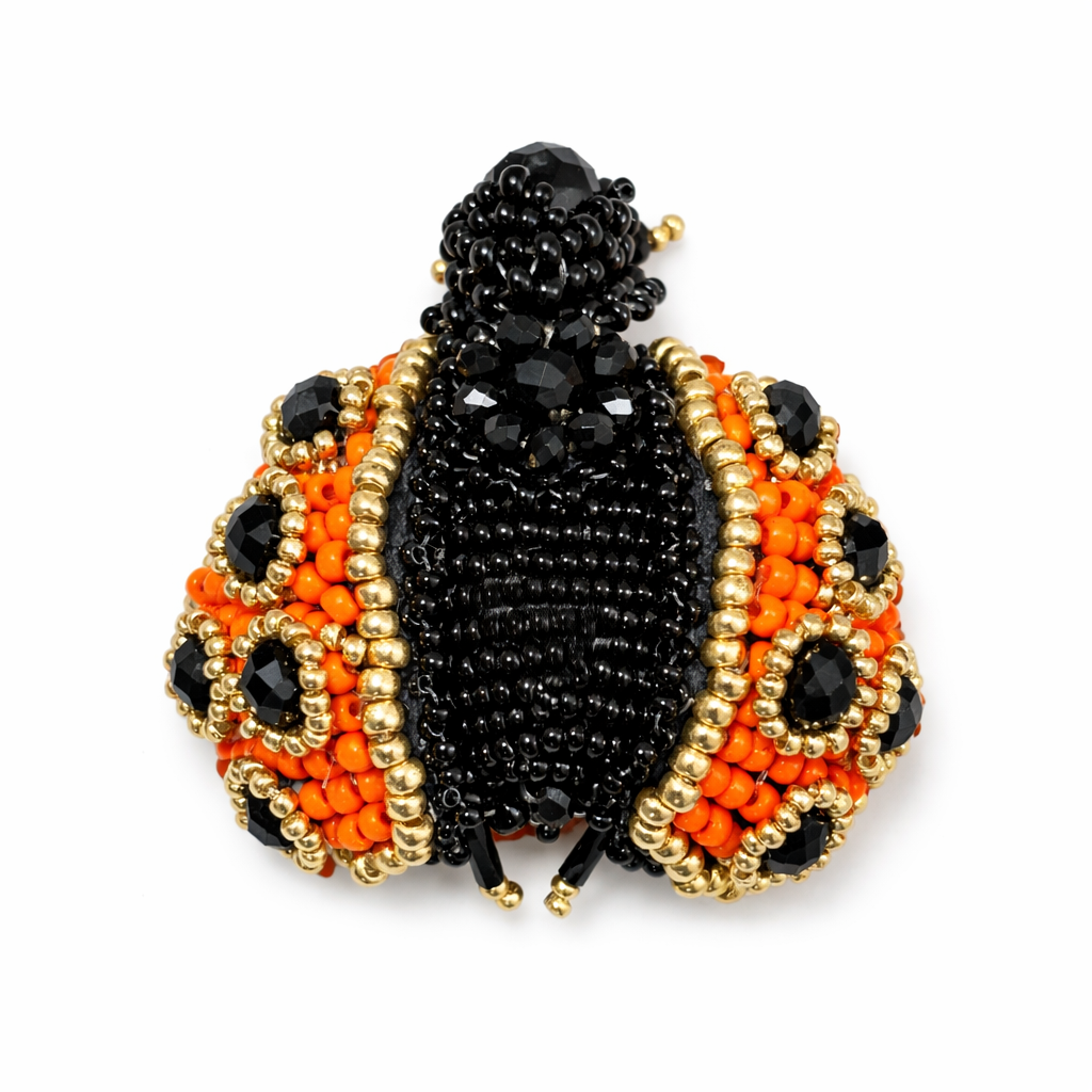 Mini 3D Ladybug Brooch Orange