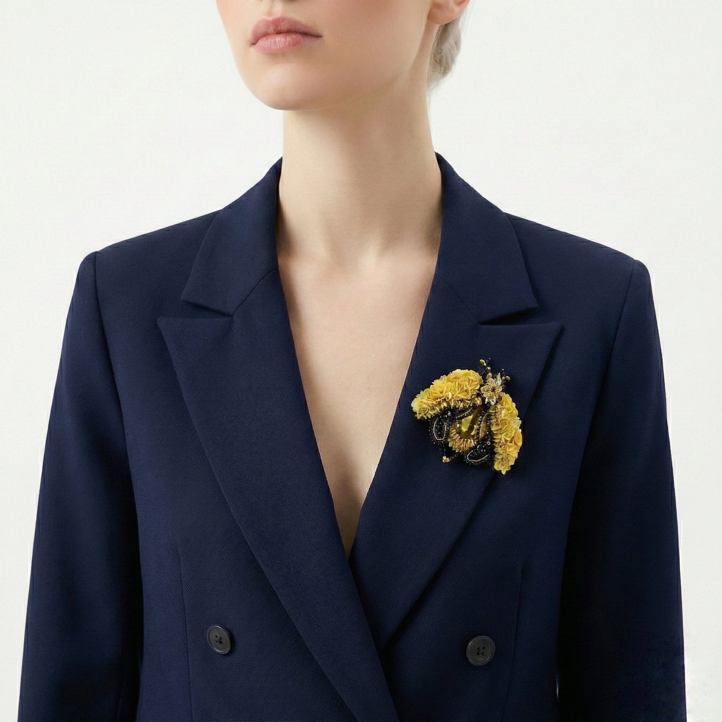 3D Surreal Brooch Yellow