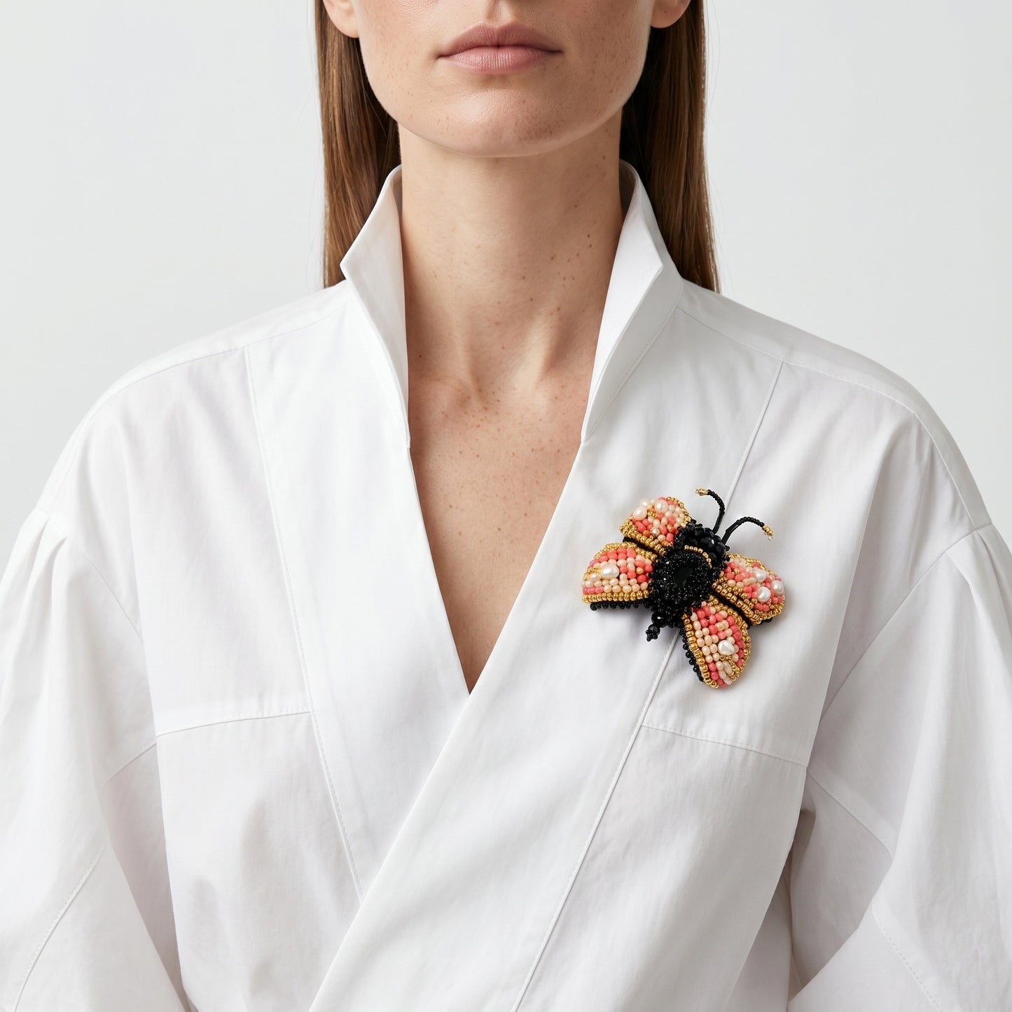 3D Butterfly Brooch Coral