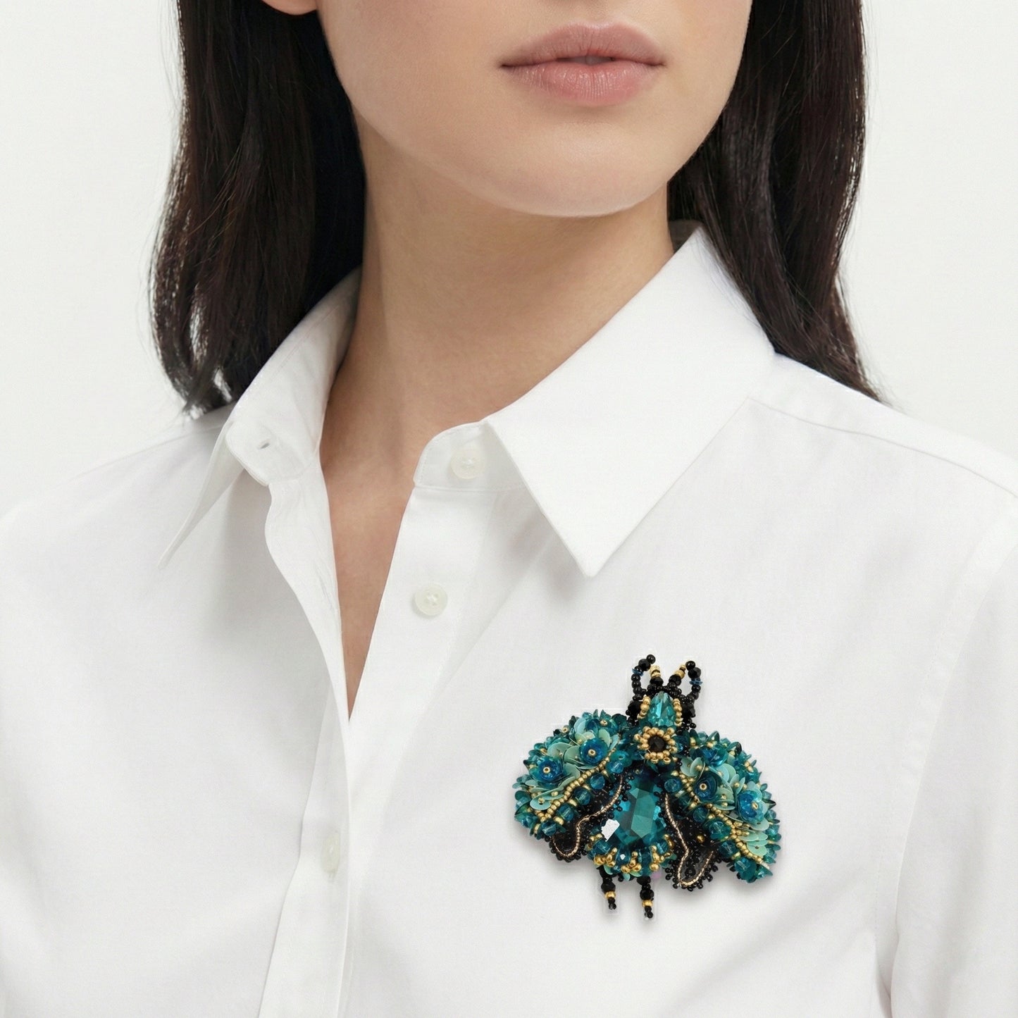 3D Surreal Brooch Blue