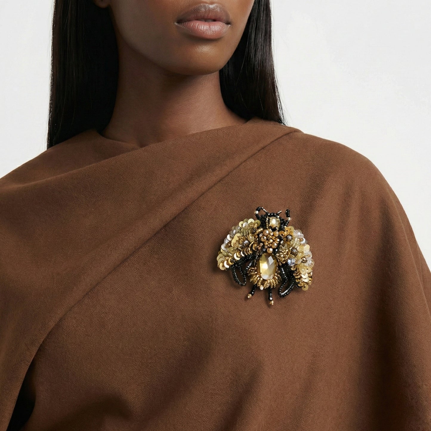 3D Surreal Brooch Beige