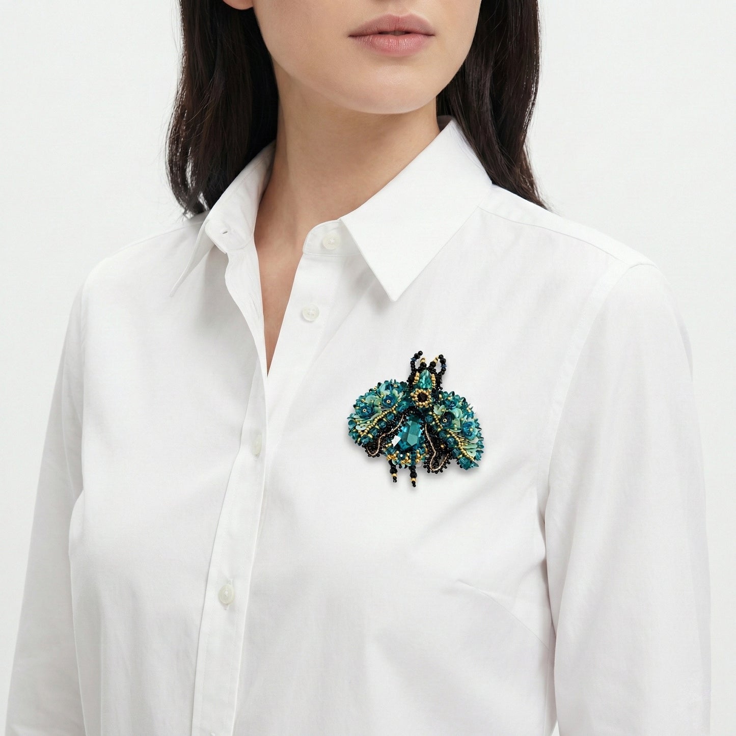 3D Surreal Brooch Blue